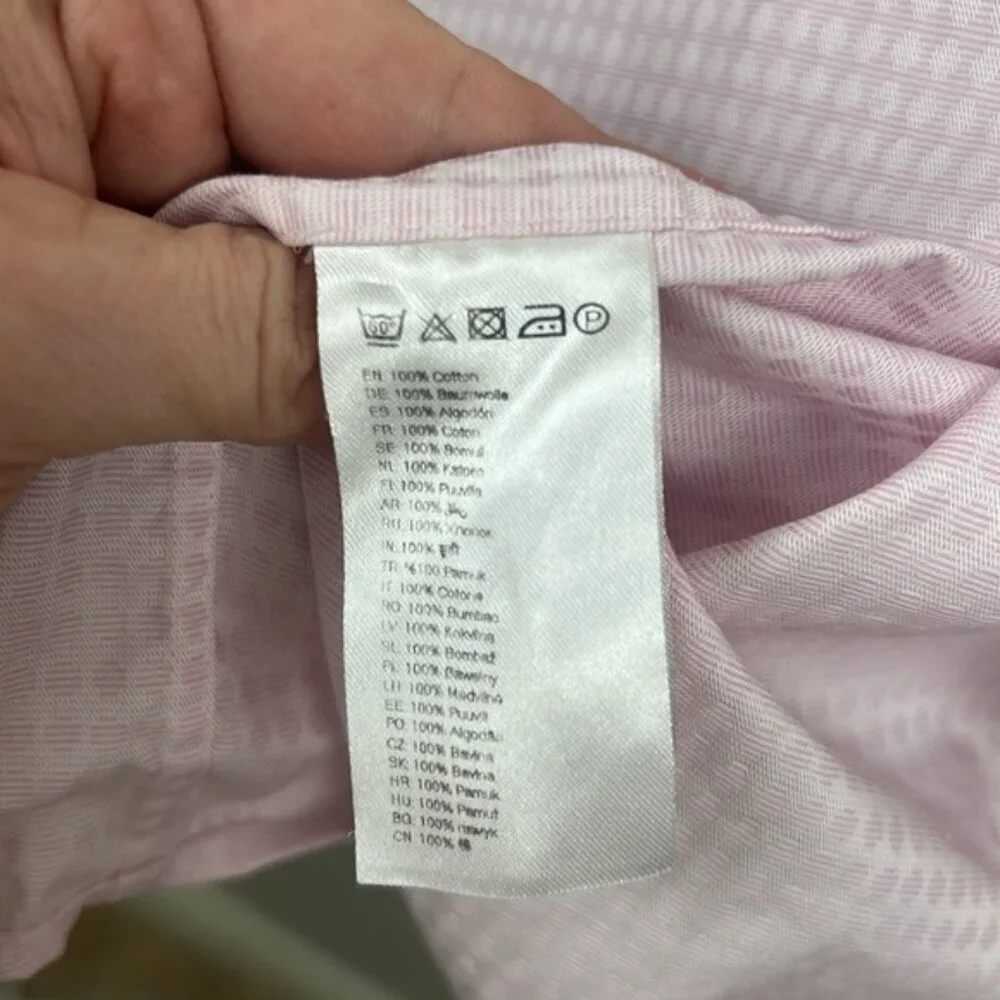 ETON pink gingham button up dress shirt 39 15.5 cotton